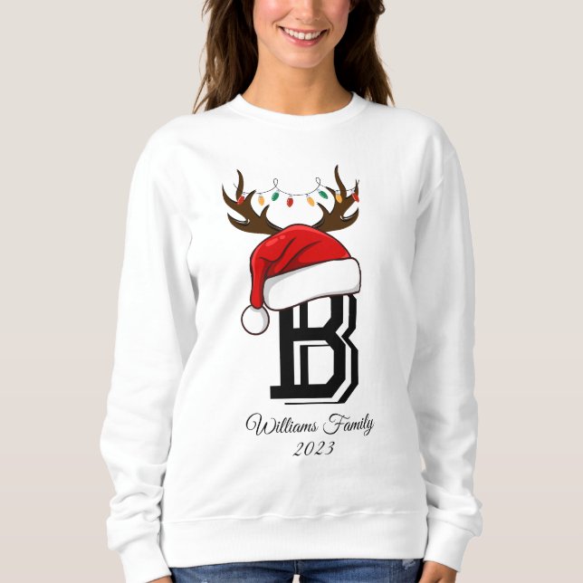Sweatshirt Costumes de Noël Monogramme (Devant)
