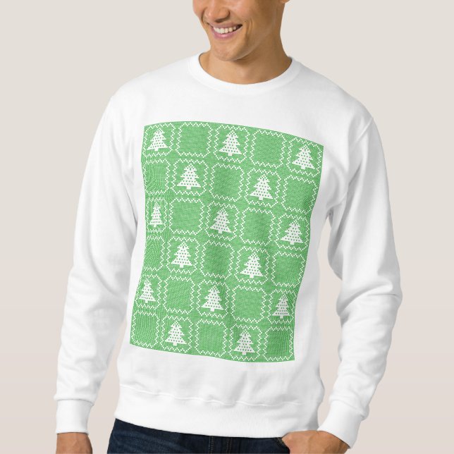Sweatshirt Cosy sapin de Noël affreux pull à damiers motif (Devant)