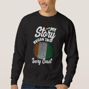 Sweatshirt Côte d'Ivoire Drapeau Ivoirien Mon Histoire A Comm