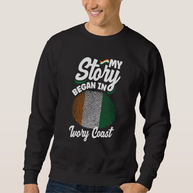 Sweatshirt Côte d'Ivoire Drapeau Ivoirien Mon Histoire A Comm (Devant)