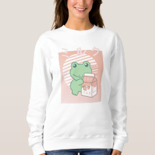 Sweatshirt Cottagecore Grenouille esthétique Lait de fraise K