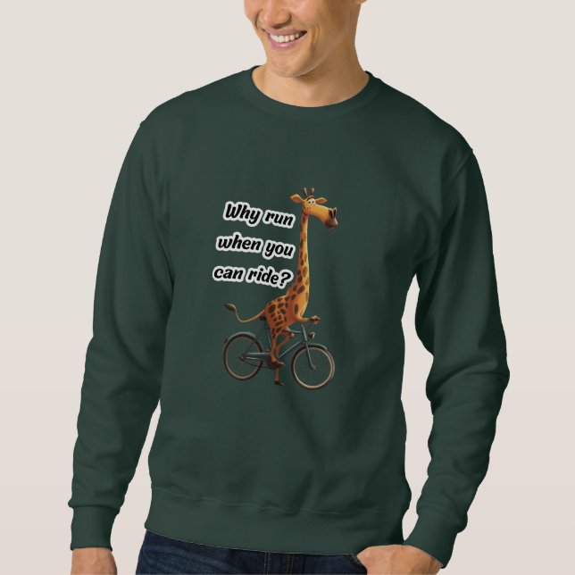 Sweatshirt Cou long, Vélo petit - Giraffe Hilarieuse et Drôle (Devant)