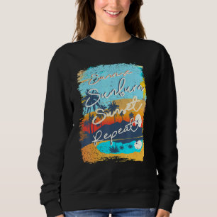 Sweatshirt Coucher de soleil Coucher de soleil Répéter Retro