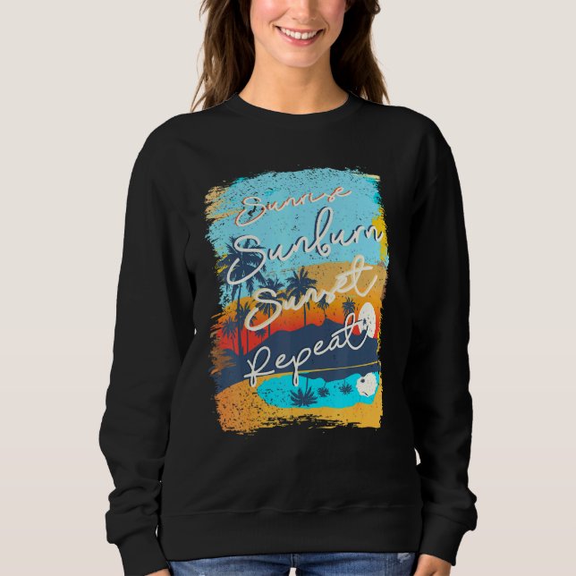 Sweatshirt Coucher de soleil Coucher de soleil Répéter Retro  (Devant)