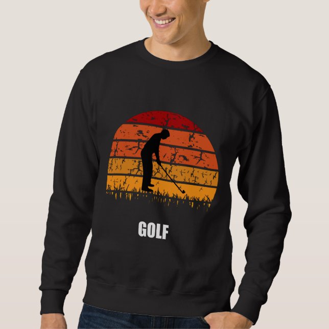 Sweatshirt coucher de soleil de golf rétro (Devant)