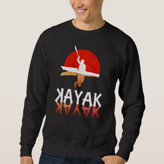 Sweatshirt Coucher de soleil de Kayak (Devant)