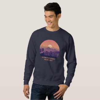Sweatshirt Coucher de soleil de montagne vintage violet jaune