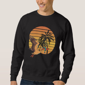 Sweatshirt Coucher de soleil d'été Pélican Oiseau Animal Pois