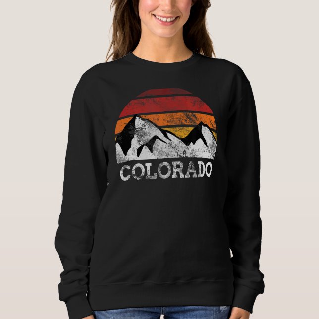 Sweatshirt Coucher de soleil du Colorado Retro Look (Devant)