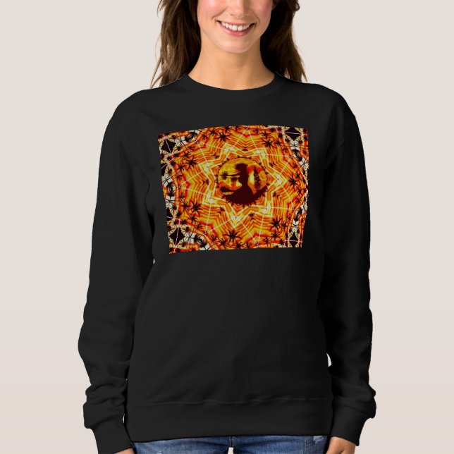 Sweatshirt Coucher de soleil hawaïen Hula Palms (Devant)