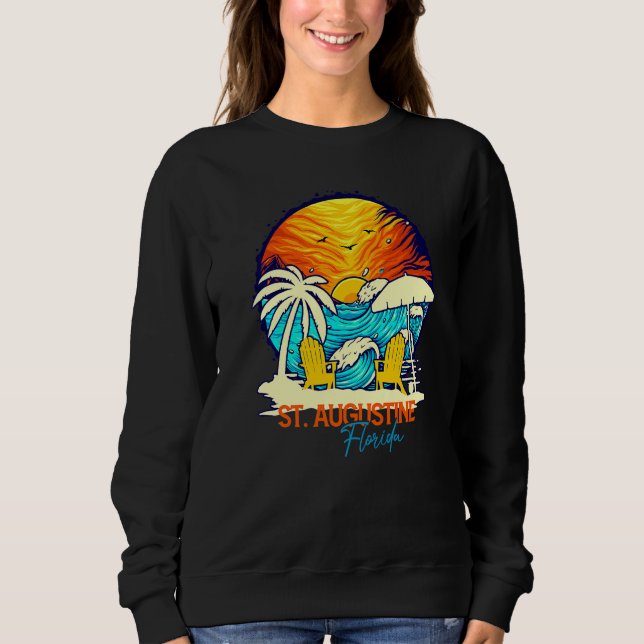 Sweatshirt Coucher de soleil St Augustine Floride Vacances Co (Devant)