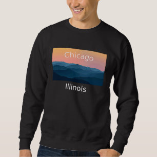 Sweatshirt Coucher de soleil sur la montagne à Chicago Illino