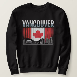 Sweatshirt Coucher de soleil sur Vancouver Canada Drapeau v