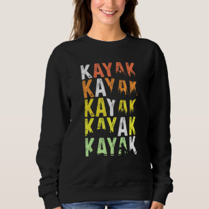 Sweatshirt Coucher de soleil Vintage rétro Kayak empilé Kayak