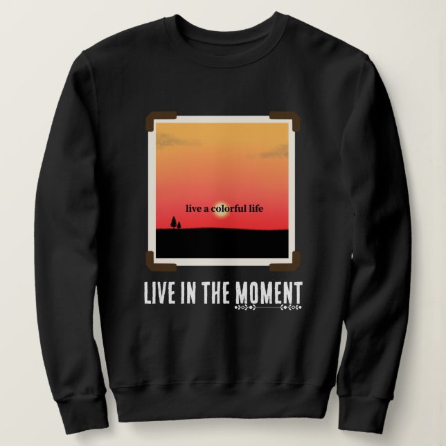 Sweatshirt Couchers de soleil colorés avec texte moderne (Design devant)