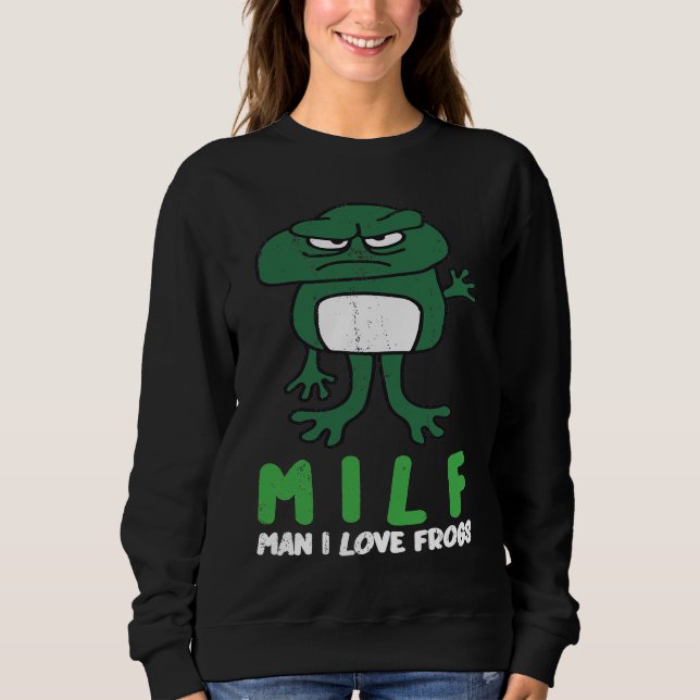 Sweatshirt Cougar Man I Love Frogs  Amphibian Retro Frog (Devant)