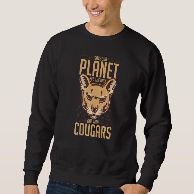 Sweatshirt Cougar Mountain Lion Animal Cat Head Cute Wildcat  (Devant)