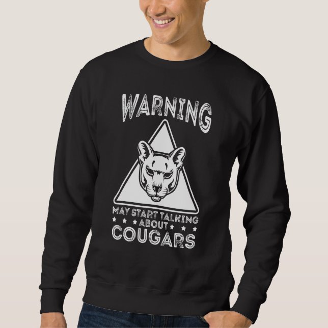 Sweatshirt Cougar Mountain Lion Animal Cat Head  Cute Wildcat (Devant)