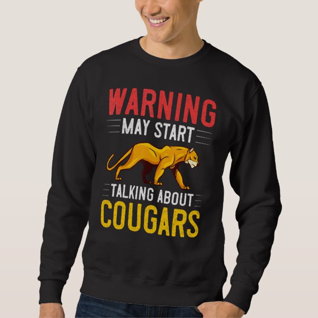 Sweatshirt Cougar Mountain Lion Animal Cat Head  Cute Wildcat (Devant)