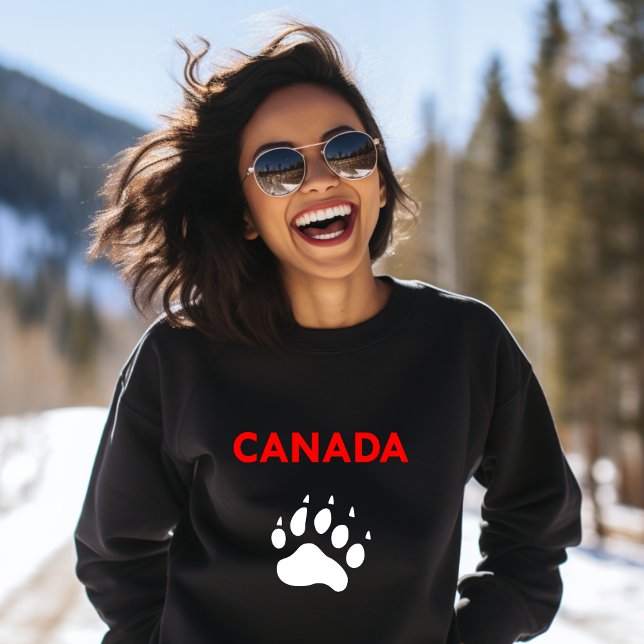 Sweatshirt Couleur d'impression du pied d'animal du Canada (Créateur téléchargé)