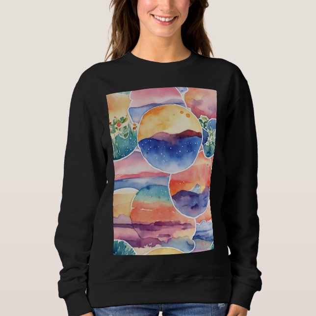 Sweatshirt couleur eau nature art (Devant)
