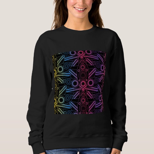 Sweatshirt Couleur Lotus Rainbow Noir (Devant)