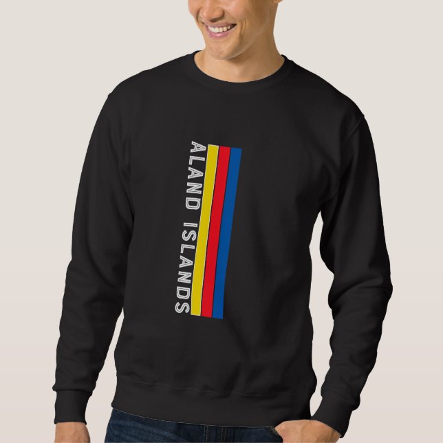 Sweatshirt Couleurs du drapeau des îles Åland (Devant)