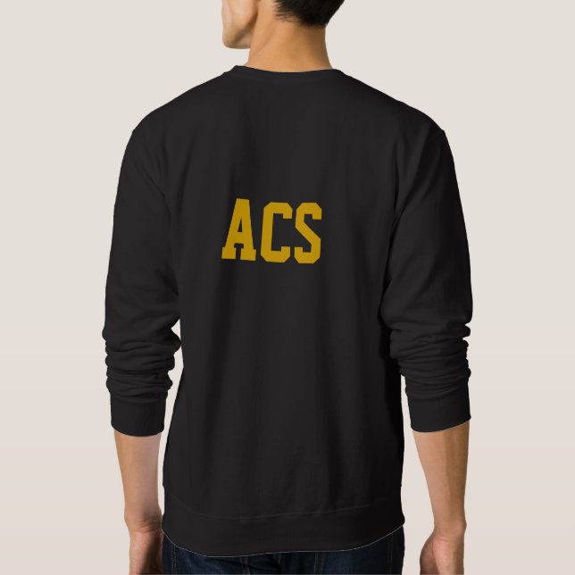 Sweatshirt Couleurs et lettres de l'école noir et or (Dos)