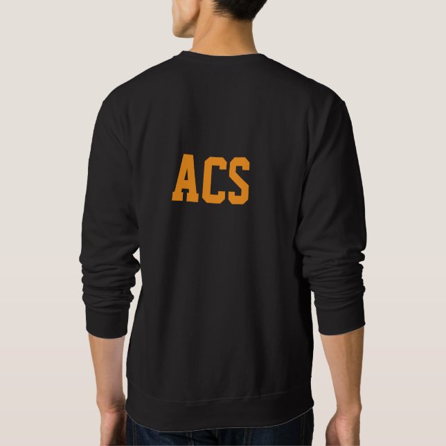 Sweatshirt Couleurs et lettres de l'école noir et orange (Dos)