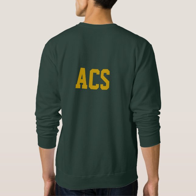 Sweatshirt Couleurs et lettres scolaires vertes et or (Dos)