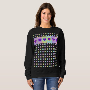 Sweatshirt Couleurs pastel & coeurs violets battre