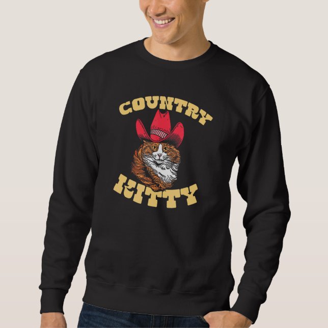 Sweatshirt Country Kitty  Country Cowgirl Cat Western Vibe 1 (Devant)
