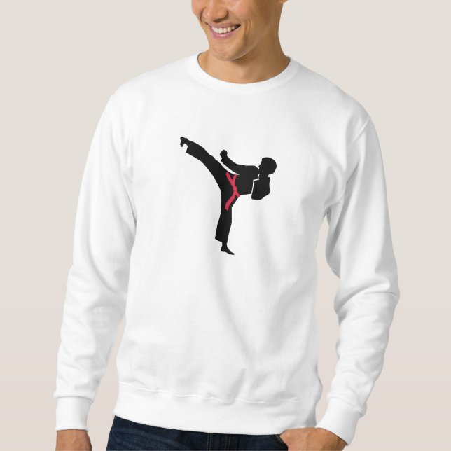 Sweatshirt Coup-de-pied de karaté d'arts martiaux (Devant)