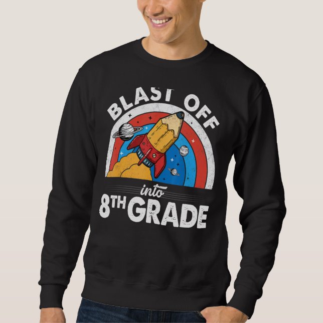 Sweatshirt Couper en crayon de roquette de 8e année Première  (Devant)