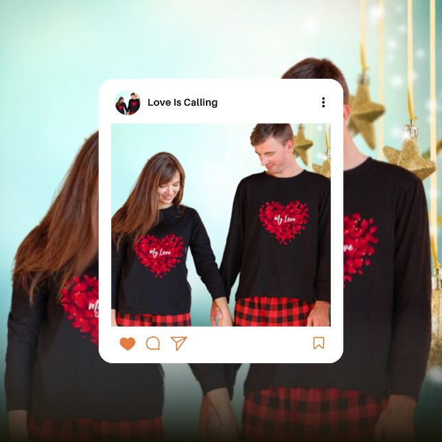 Sweatshirt Couple de la Saint Valentin en forme de coeur roug (Créateur téléchargé)