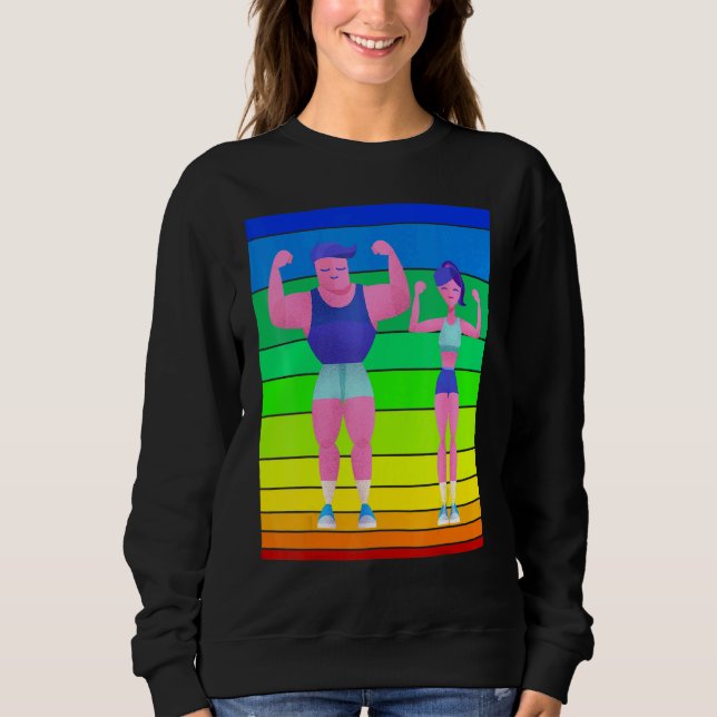 Sweatshirt Couple Fitness Coucher de soleil (Devant)
