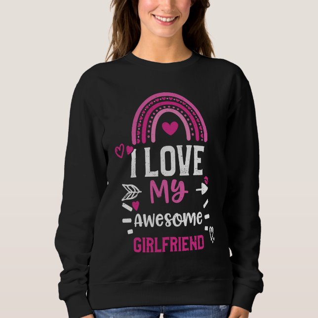Sweatshirt Couple I Love My Awesome Girlfriend  Valentine's D (Devant)