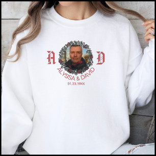Sweatshirt Couples du Monogramme rouge Anniversaire Mariage d