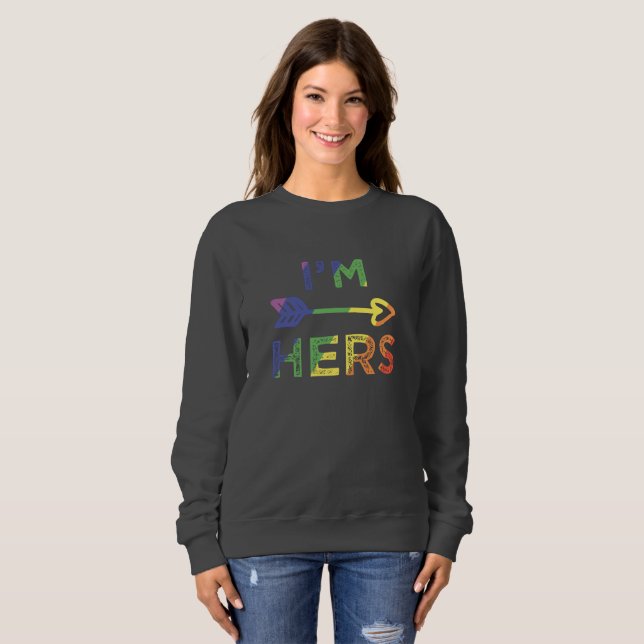 Sweatshirt Couples lesbiennes qui correspondent à la fierté L (Devant entier)