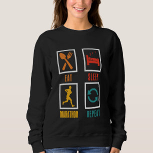 Sweatshirt Coureur MANGER DORMIR MARATHON RÉPÉTER Course Drôl