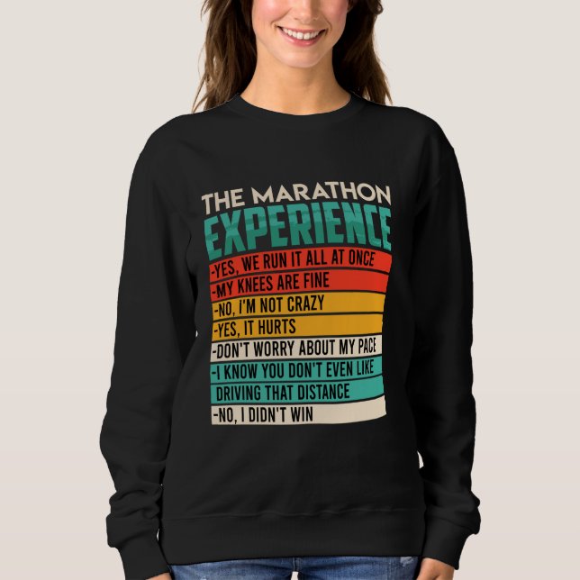 Sweatshirt Coureur MARATHON EXPÉRIENCE courir marathon drôle (Devant)