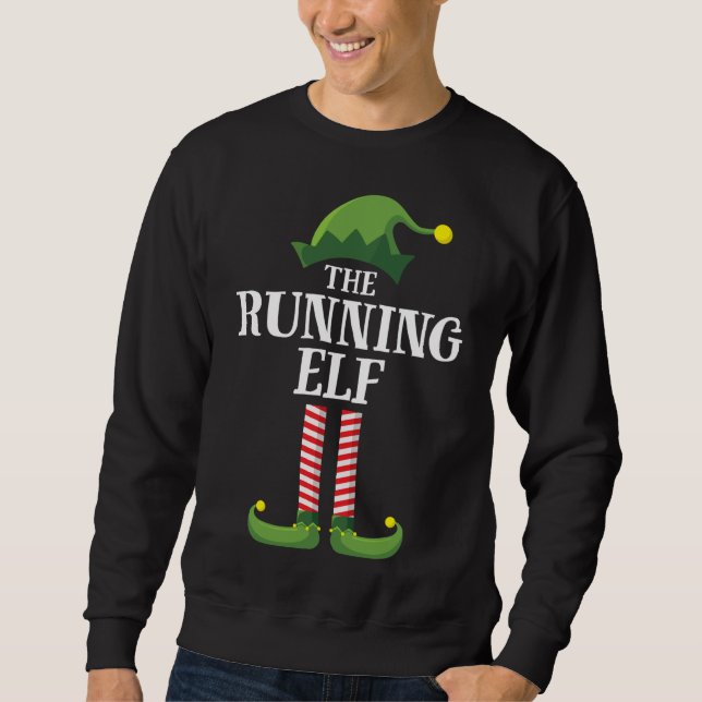 Sweatshirt Courir Elf Matching Family Group Fête de Noël (Devant)