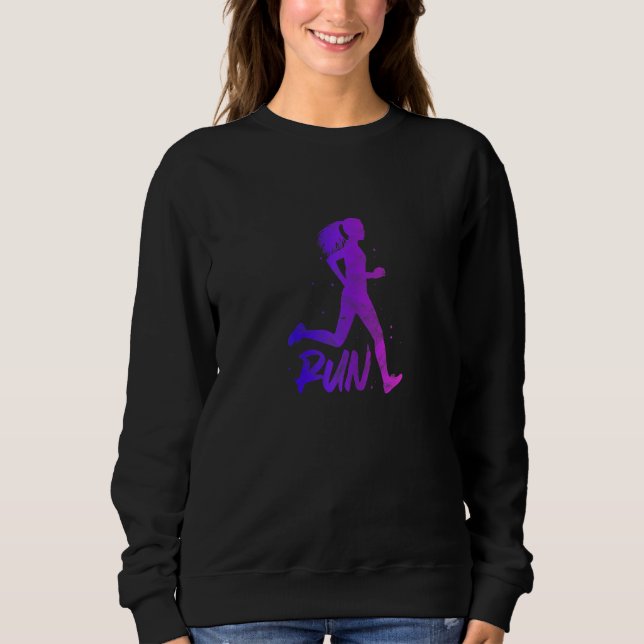 Sweatshirt Courir Fille Marathon Piste Et Coureur D (Devant)