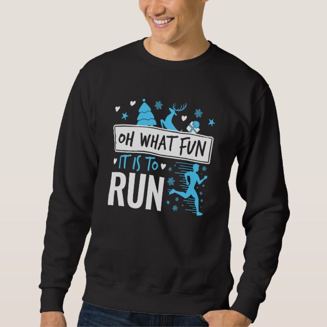 Sweatshirt Courir Noël Oh Quel Amusant c'est de courir (Devant)