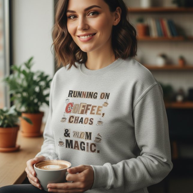 Sweatshirt Courir sous caféine chaotique et magie maternelle (Créateur téléchargé)