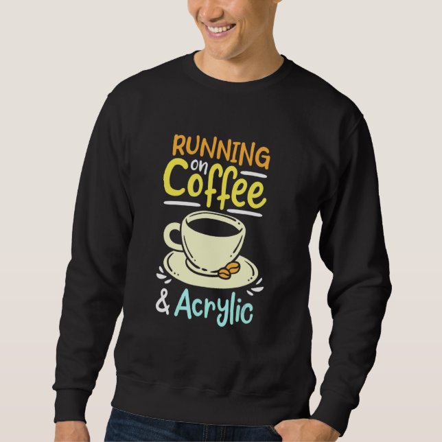 Sweatshirt Courir Sur Café Et Acrylique (Devant)