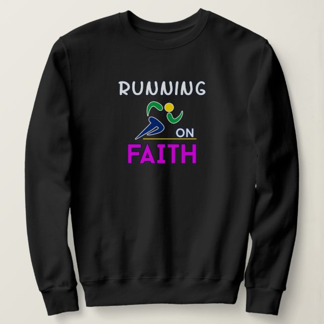 Sweatshirt Courir sur la foi Christian Runner (Design devant)