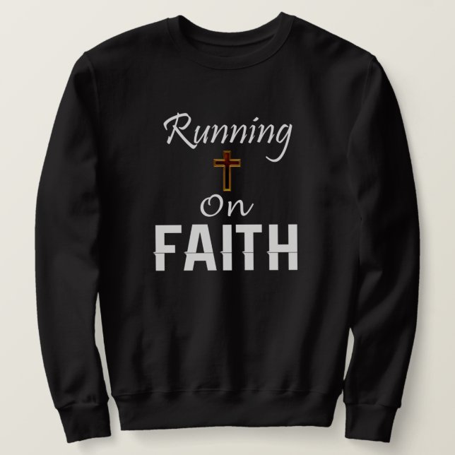Sweatshirt Courir sur le coureur de la foi (Design devant)