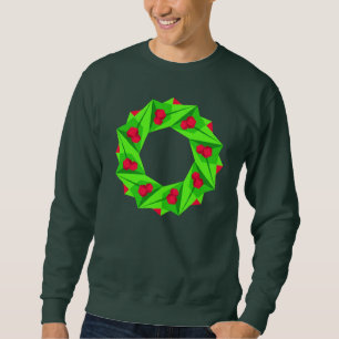 Sweatshirt Couronne de Noël géométrique en origami festive