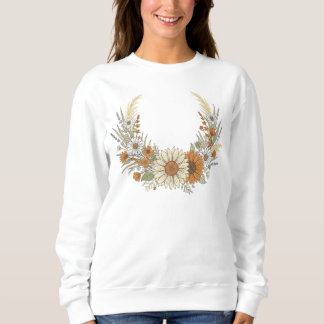 Sweatshirt Couronne de soleil d'automne et de marguerite avec